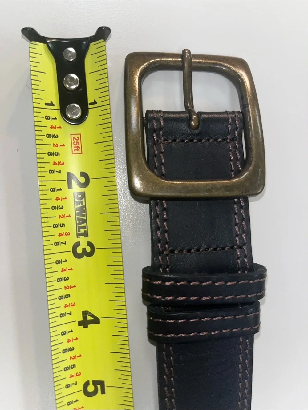 Banana Republic Deep Brown Leather Belt with Brass Buckle Size Medium